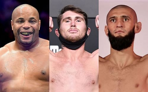 Daniel Cormier (left), Darren Till (center), Khamzat Chimaev (right)