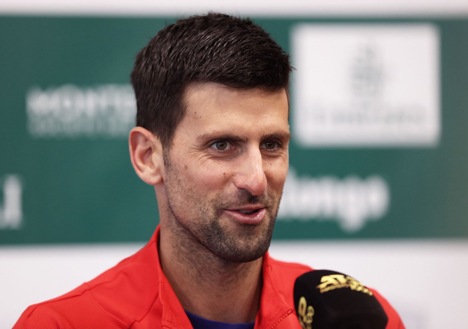 Novak Djokovic speaks to the media ahead of the Rolex Monte-Carlo Masters