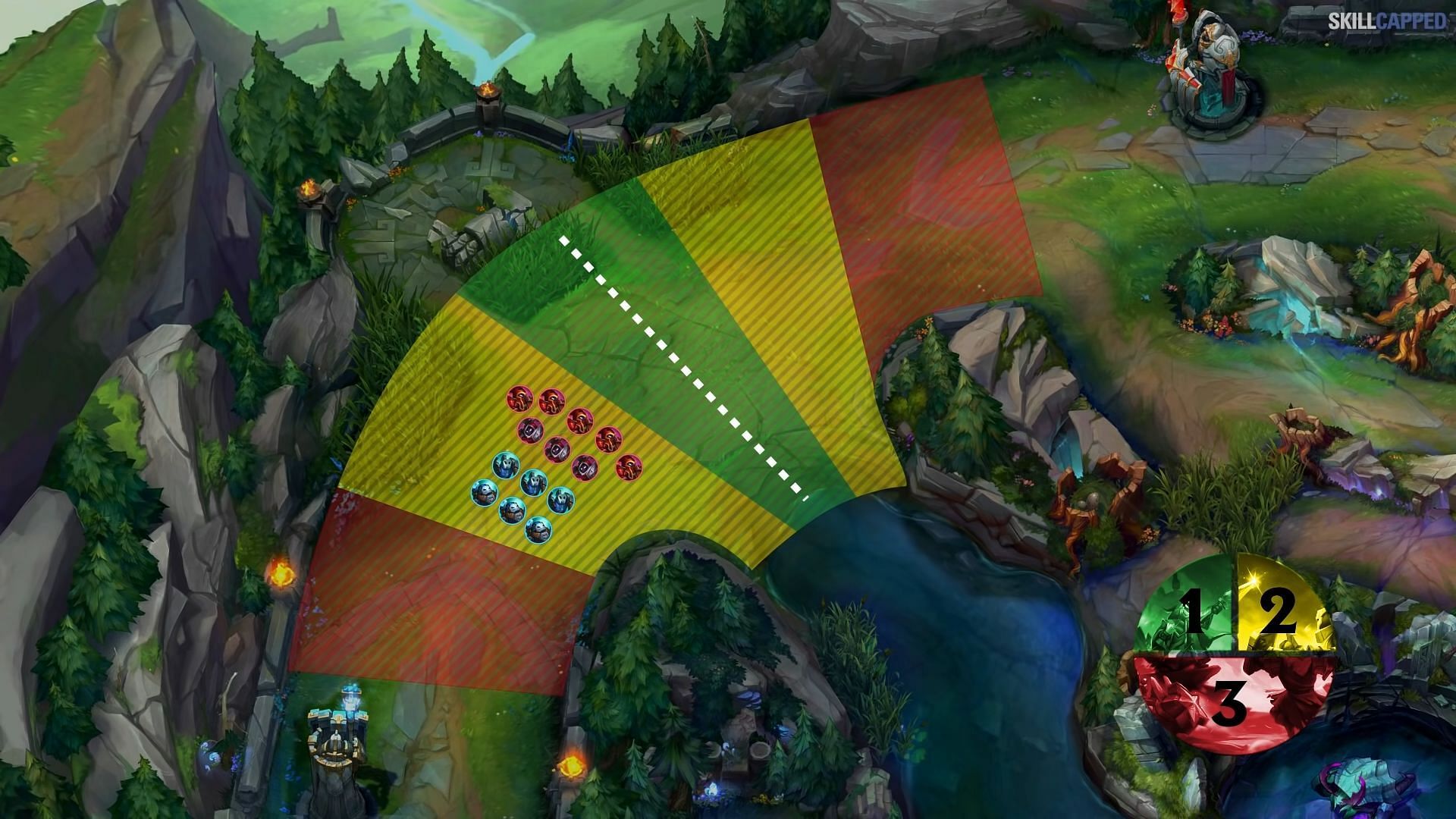 Matching the enemy&#039;s damage to minion waves in League of Legends is crucial to set up a successful freeze (Image via Skill Capped/Youtube)