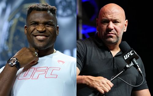 Francis Ngannou (left); Dana White (right)