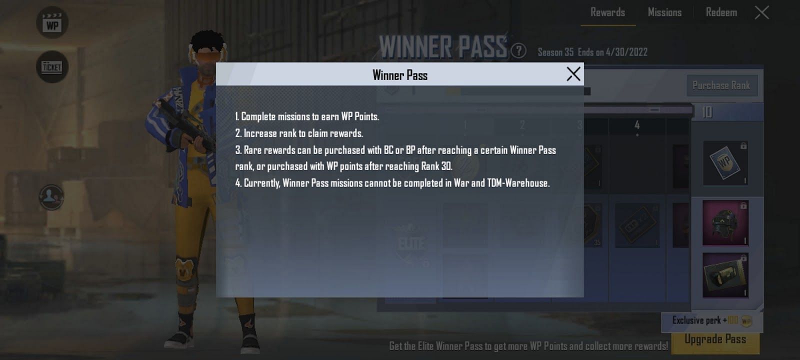 Obtaining rewards using Winner Pass (Image via Krafton)