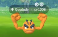 Shiny Alolan Geodude as it appears in Pokemon GO (Image via Niantic)