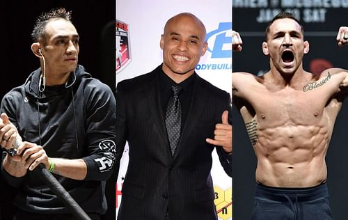 Tony Ferguson (left), Ali Abdelaziz (center) & Michael Chandler (right)