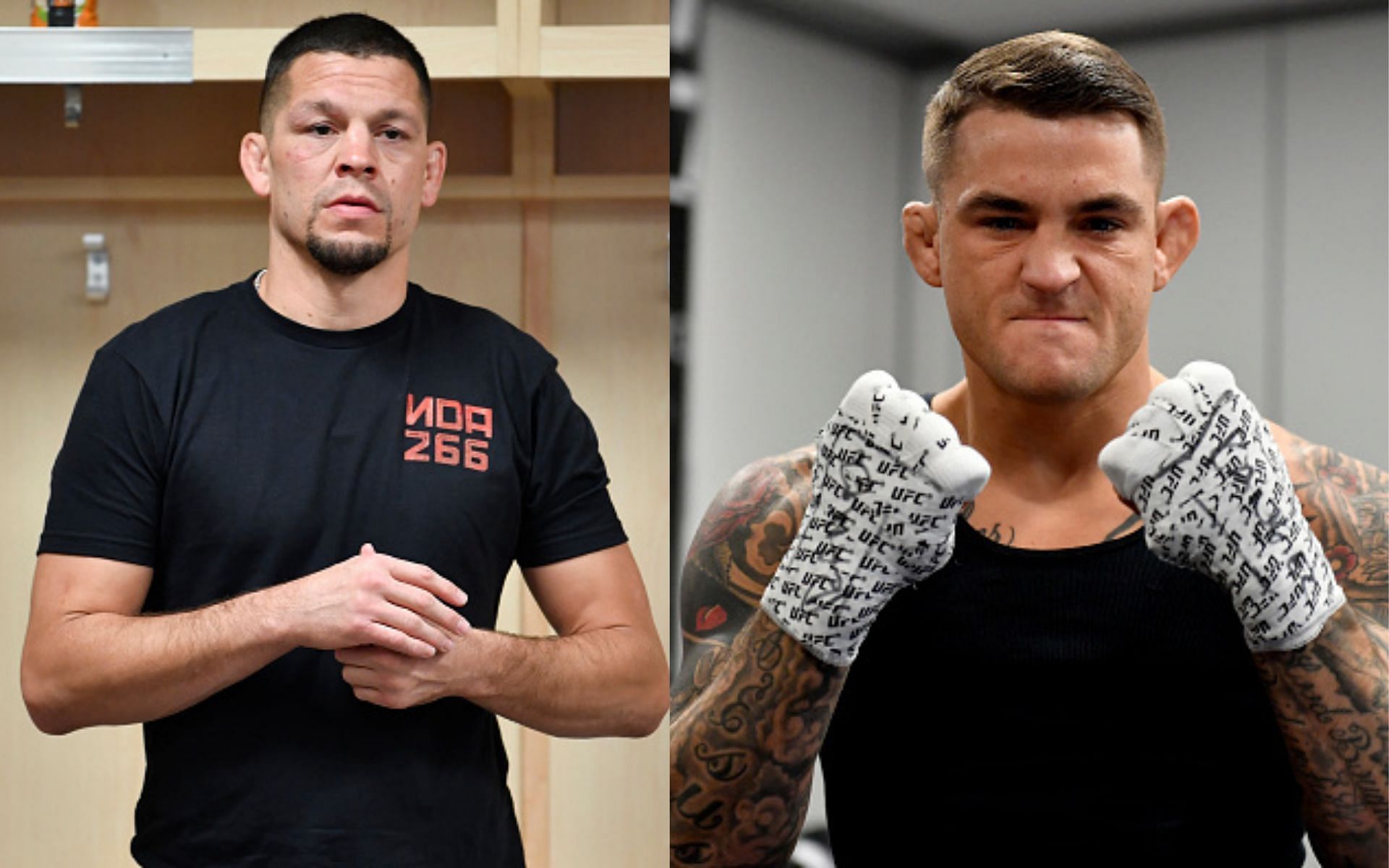 Nate Diaz (left) and Dustin Poirier (right)(Images via Getty)