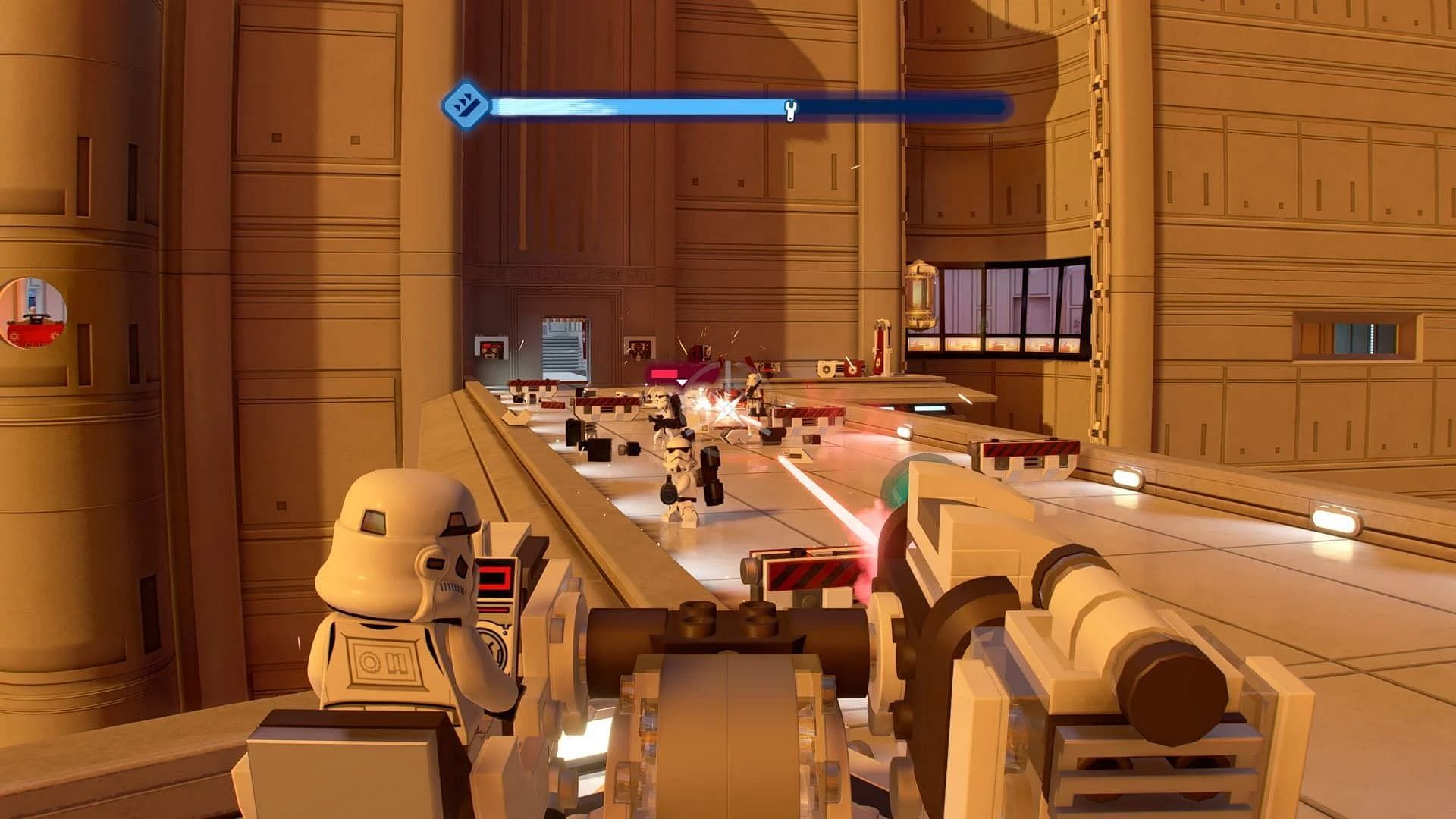 Activating one of these turrets completes Surprise! in Lego Star Wars: The Skywalker Saga (Image via TT Games)