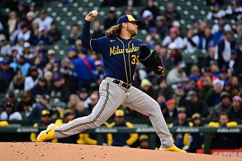 Corbin Burnes pitching for the Milwaukee Brewers