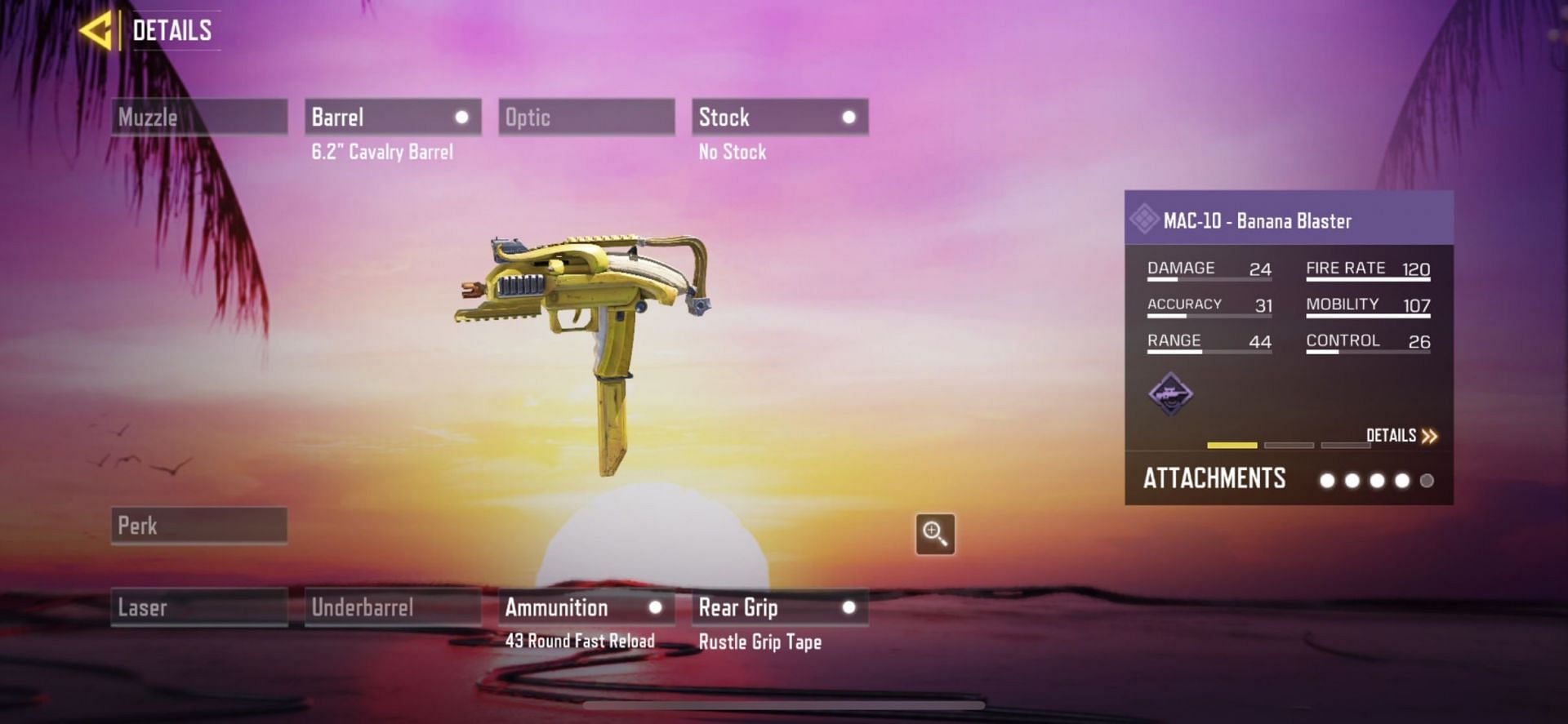 This MAC-10 Banana Blaster skin turns the weapon into a banana, which players of Call of Duty: Mobile can use to destroy their foes (Image via Activision)