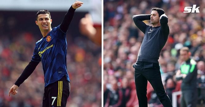 WATCH: Cristiano Ronaldo makes gesture towards Mikel Arteta after Arsenal were awarded penalty against Manchester United