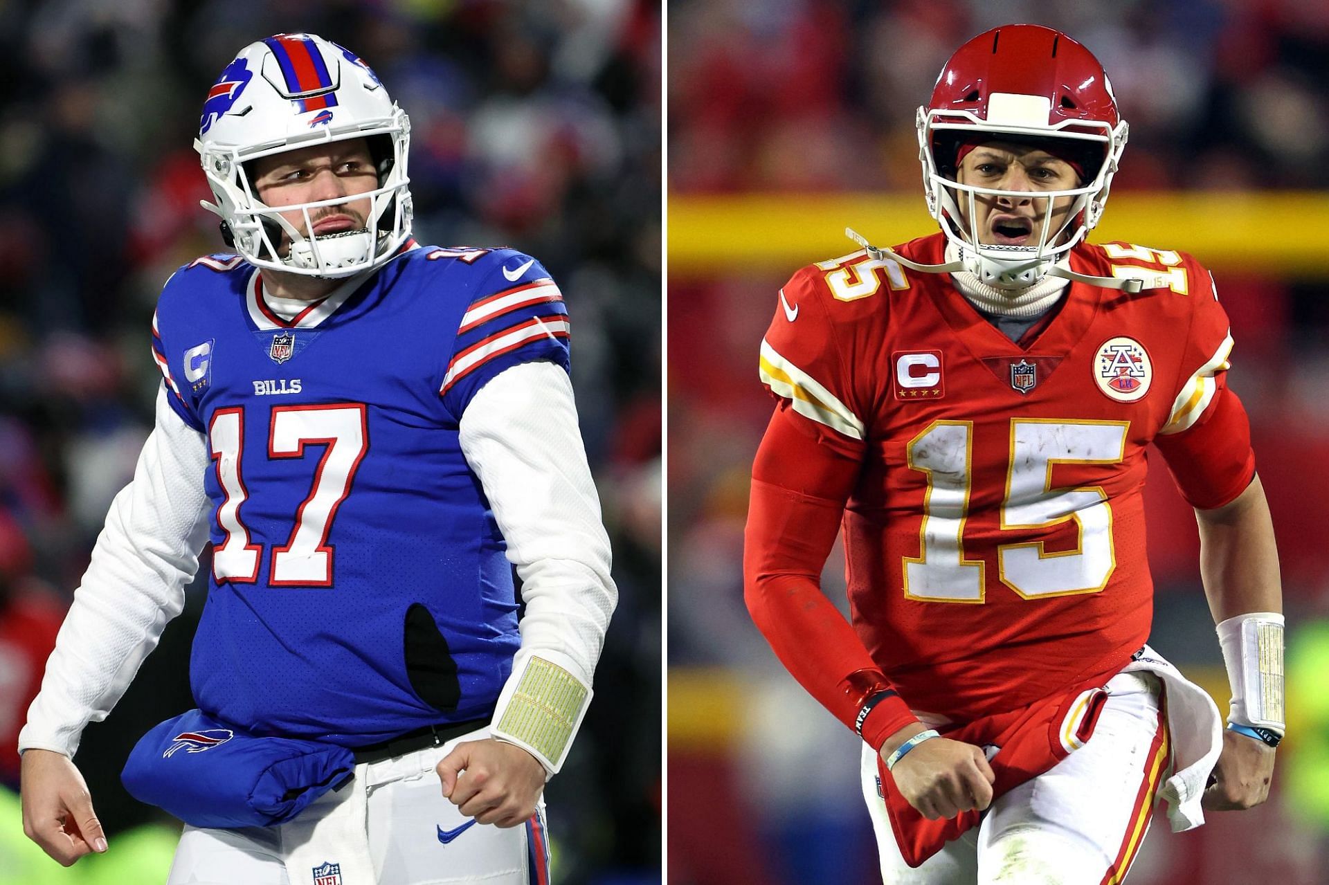 Bills QB Josh Allen and Chiefs QB Patrick Mahomes, a pairing in this year&#039;s &#039;The Match&#039;. Source: NY Post