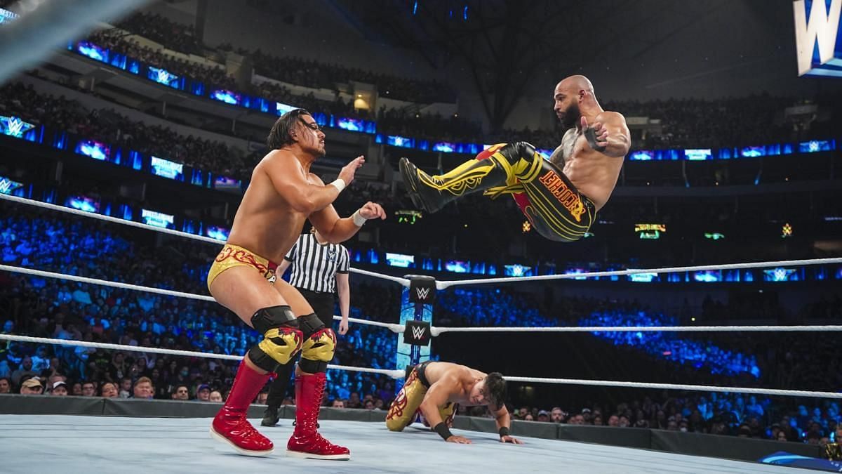 Ricochet against Angel &amp; Humberto on WrestleMania SmackDown