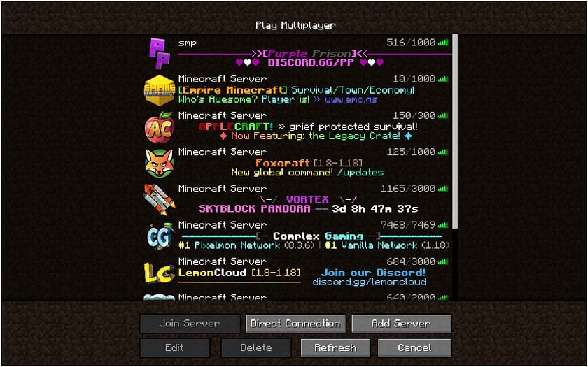 Minecraft Server List