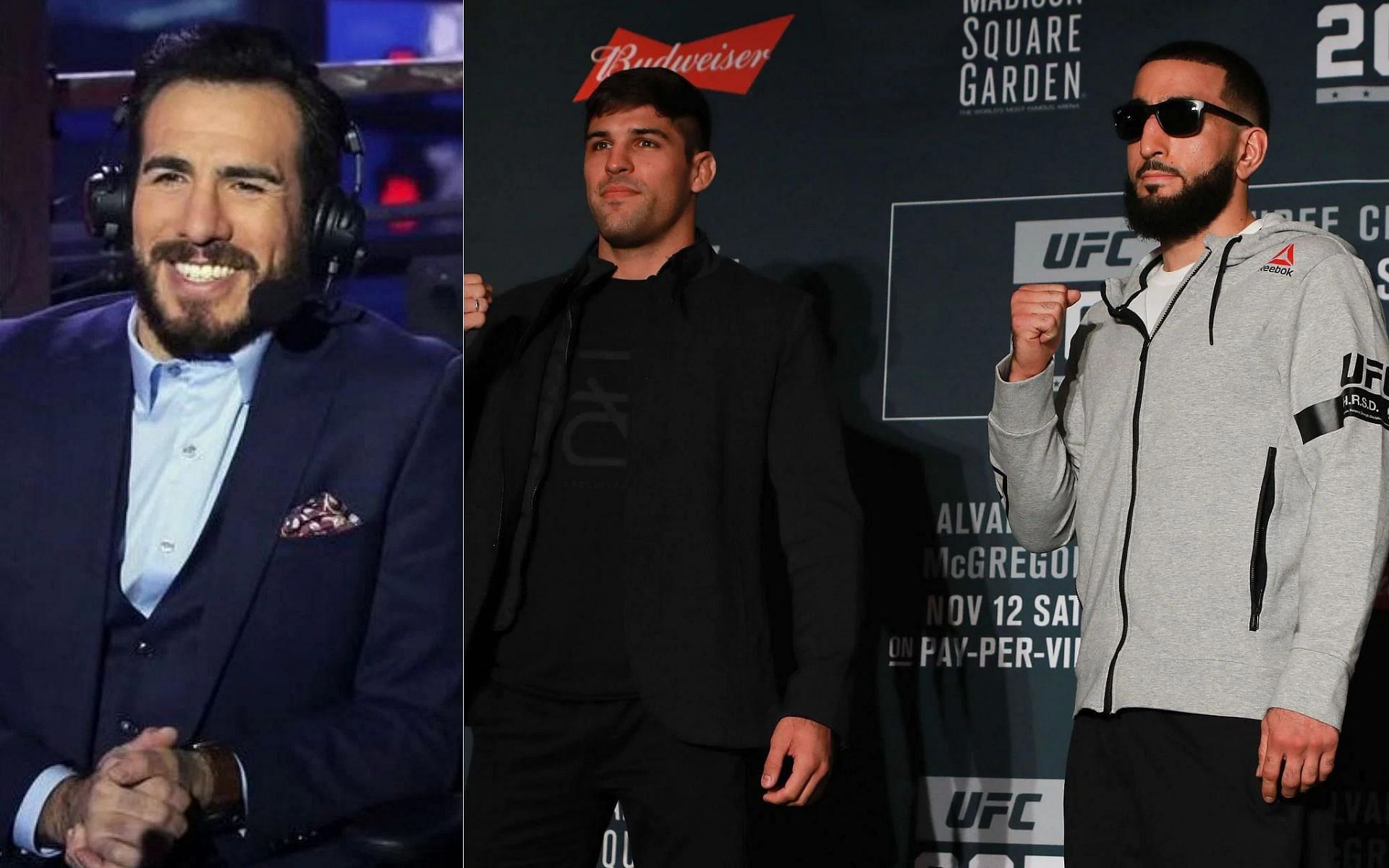 Kenny Florian (left) and Vicente Luque &amp; Belal Muhammad (right) [Image credits: @kennyflorian on Instagram]