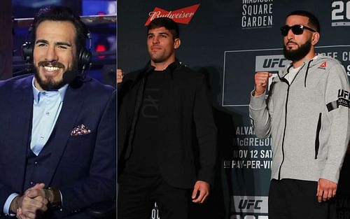 Kenny Florian (left) and Vicente Luque & Belal Muhammad (right) [Image credits: @kennyflorian on Instagram]