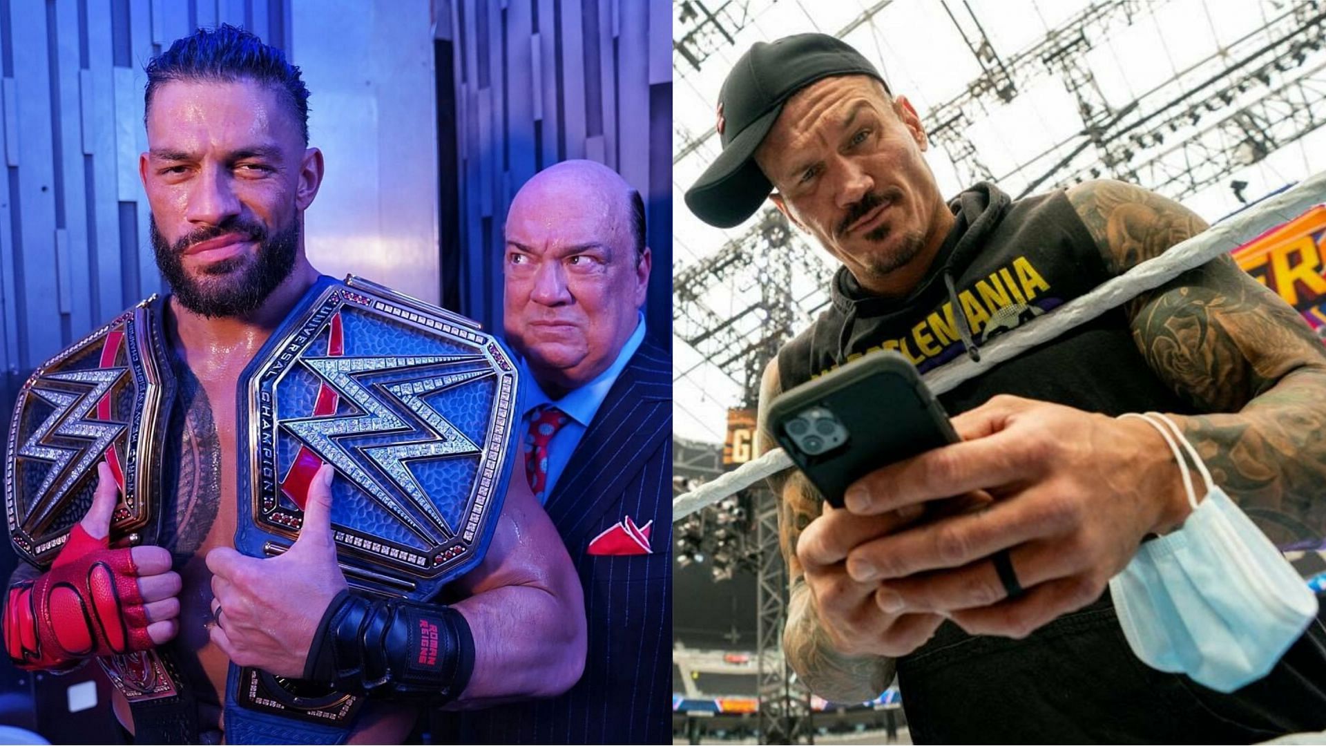 Roman Reigns and Paul Heyman; Randy Orton.