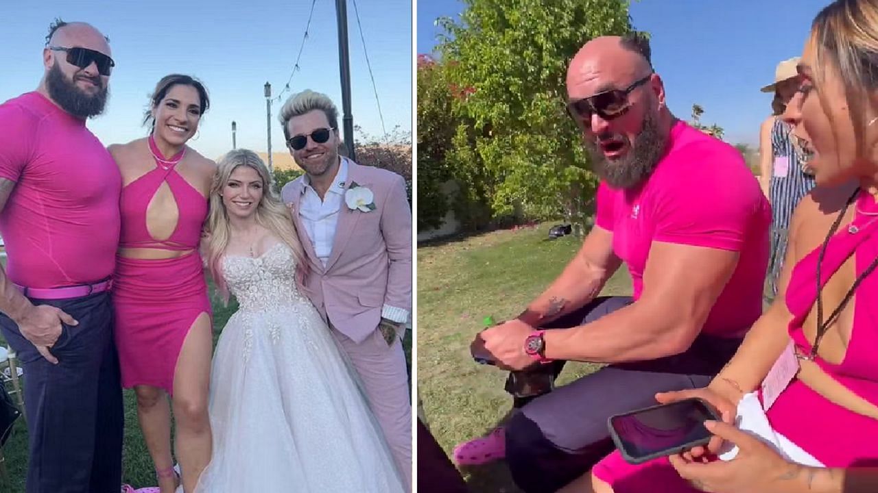 Watch: Braun Strowman (Adam Scherr) breaks his chair at Alexa Bliss' wedding
