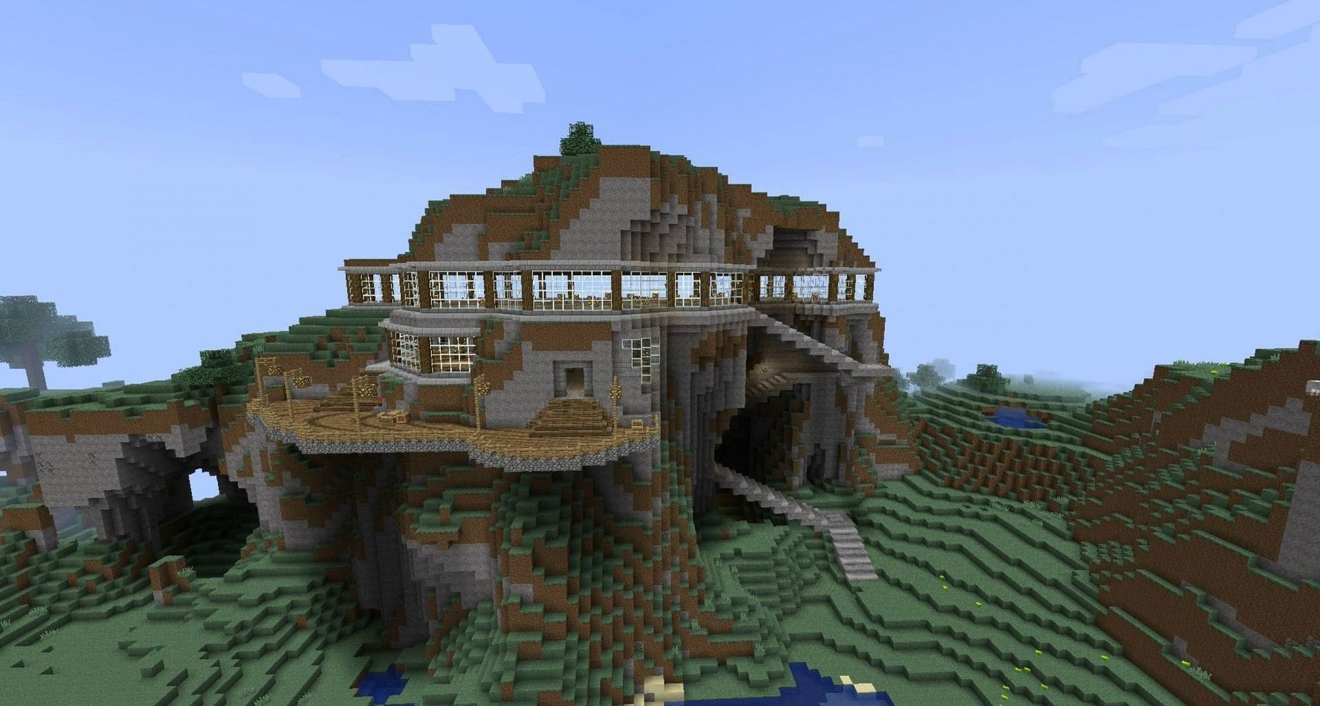 Small Mountain Castle w. full interior - Survival base Minecraft Map