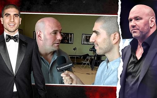 Ariel Helwani (far left), Dana White (far right) [Centre image courtesy of Ariel Helwani on YouTube]