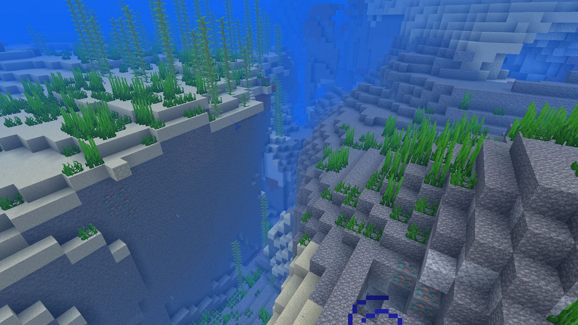 The submerged ravine (Image via Minecraft)