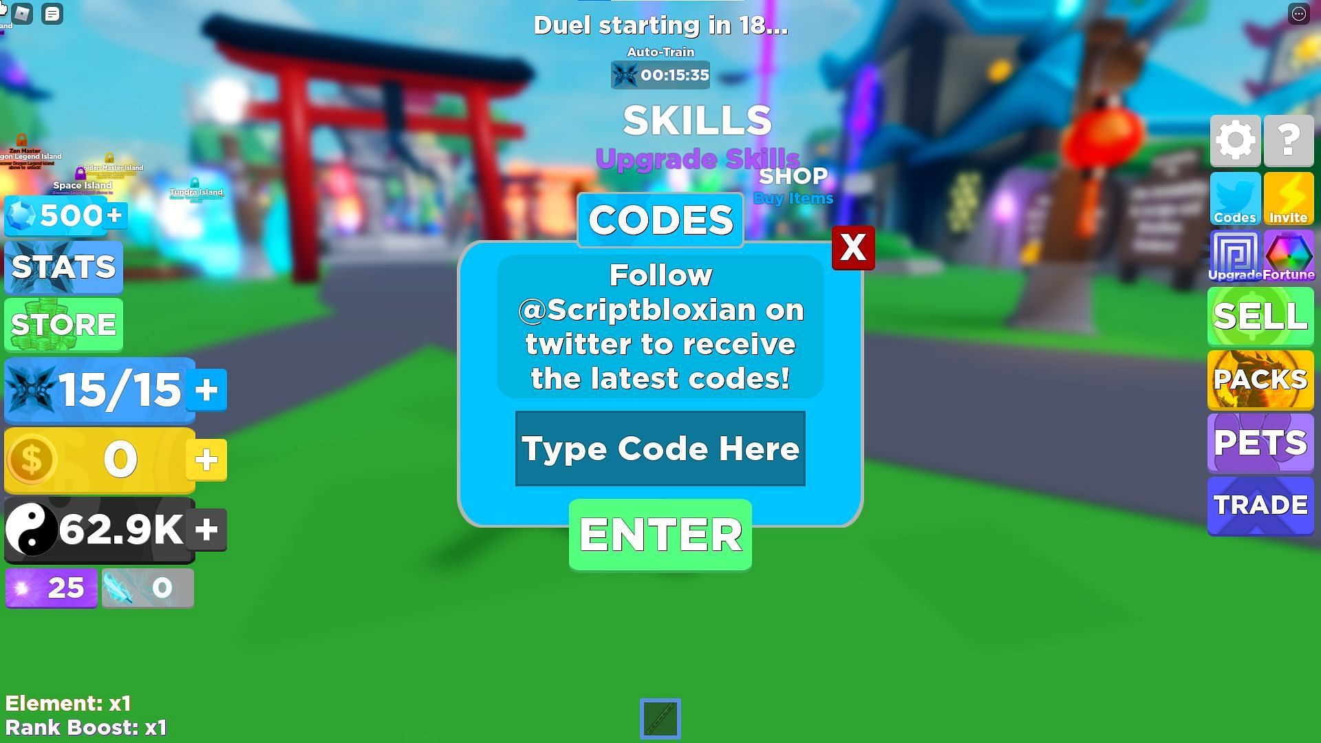 The latest Ninja Legends code and how to enter the code