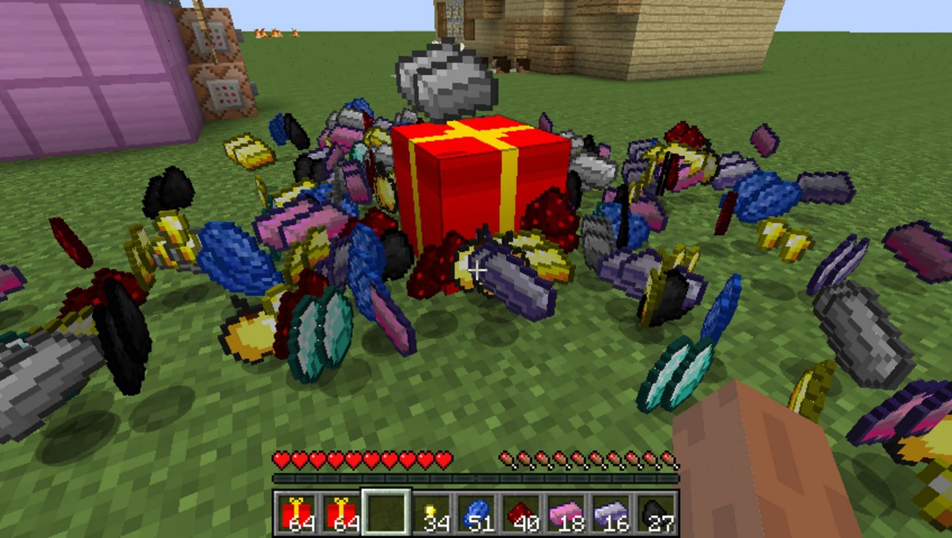 A lucky block rewarding the player with various items (Image via jtrent238/PlanetMinecraft)