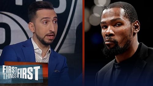 Veteran sports analyst Nick Wright and Kevin Durant are going back-and-forth on Twitter. [Photo: YouTube]