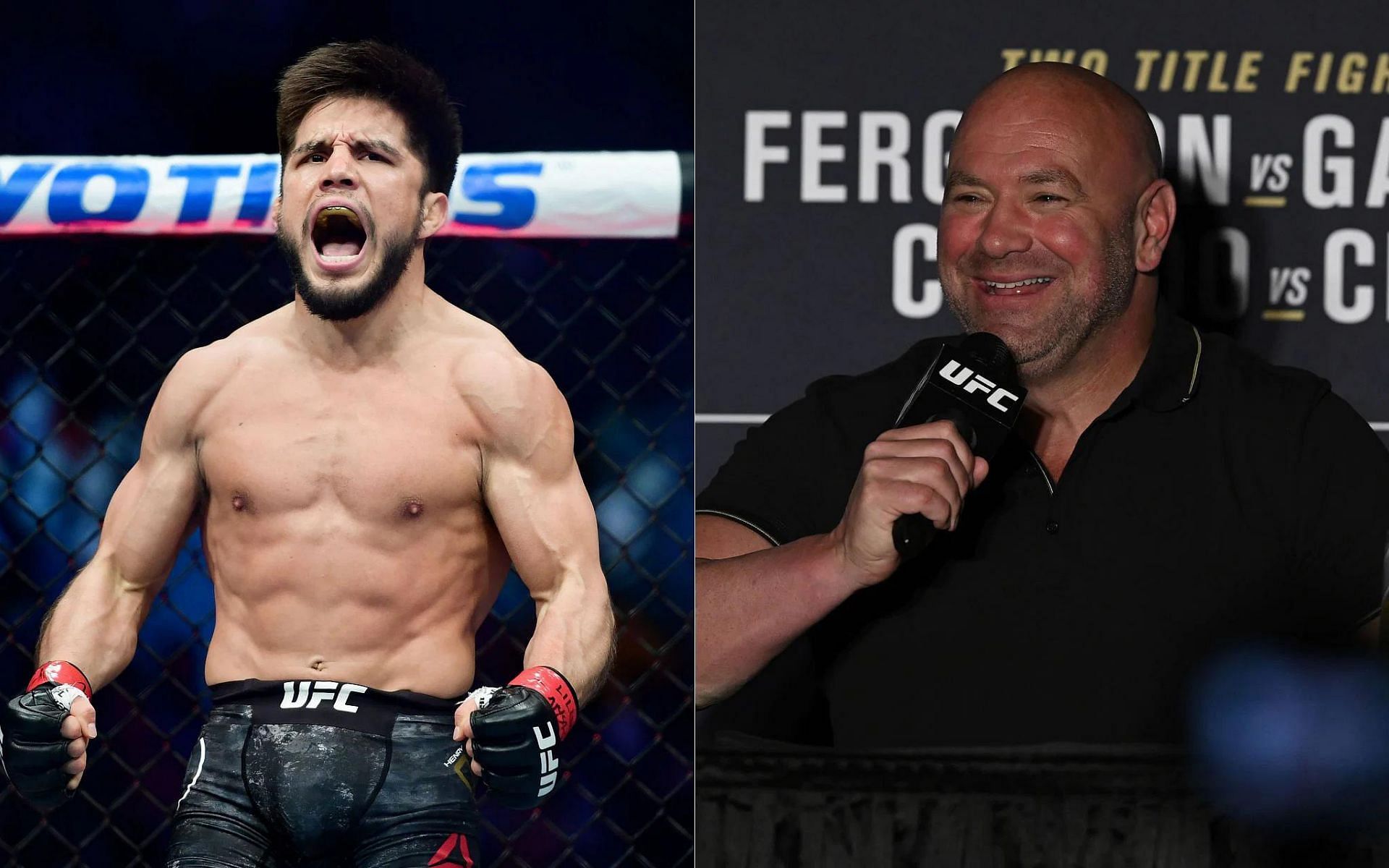 Henry Cejudo (left) and Dana White (right)