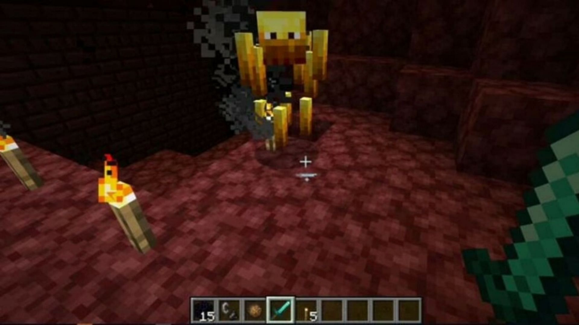 As their name implies, blazes can set targets on fire in the game (Image via Mojang)