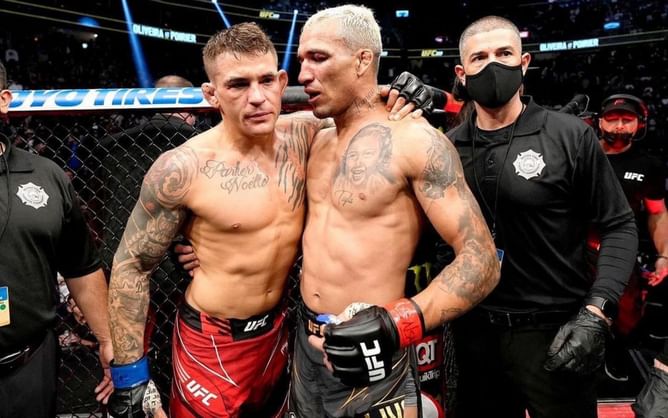 "Paid in full" - Dustin Poirier says he has honored $20K charity donation promise made to Charles Oliveira after UFC 269