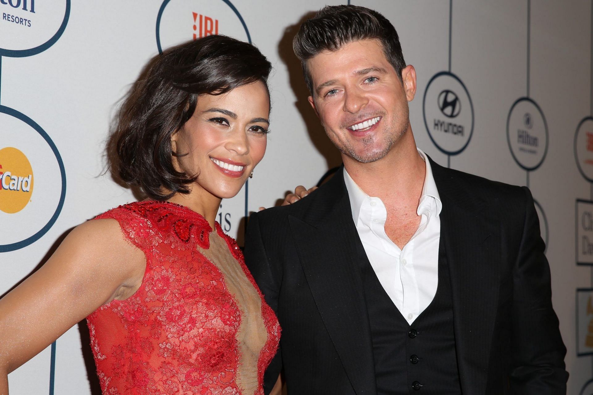 Paula Patton and Robin Thicke (Image via Chelsea Lauren/Getty Images)