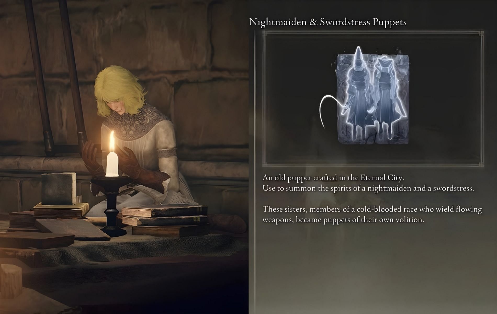 Obtaining the Nightmaiden and Swordstress spirit summon in Elden Ring (Images via Elden Ring)