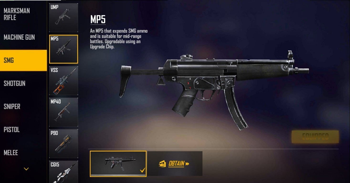 MP5 outshines with more stability than others in the category (Image via Garena)