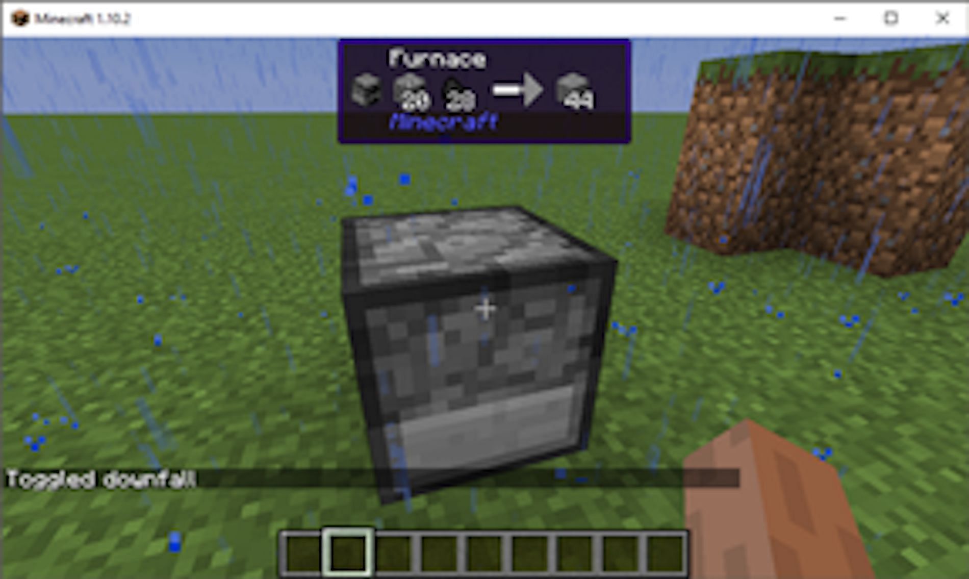 Player looking at a furnace with the Here&#039;s What You&#039;re Looking At mod [Image via CurseForge]