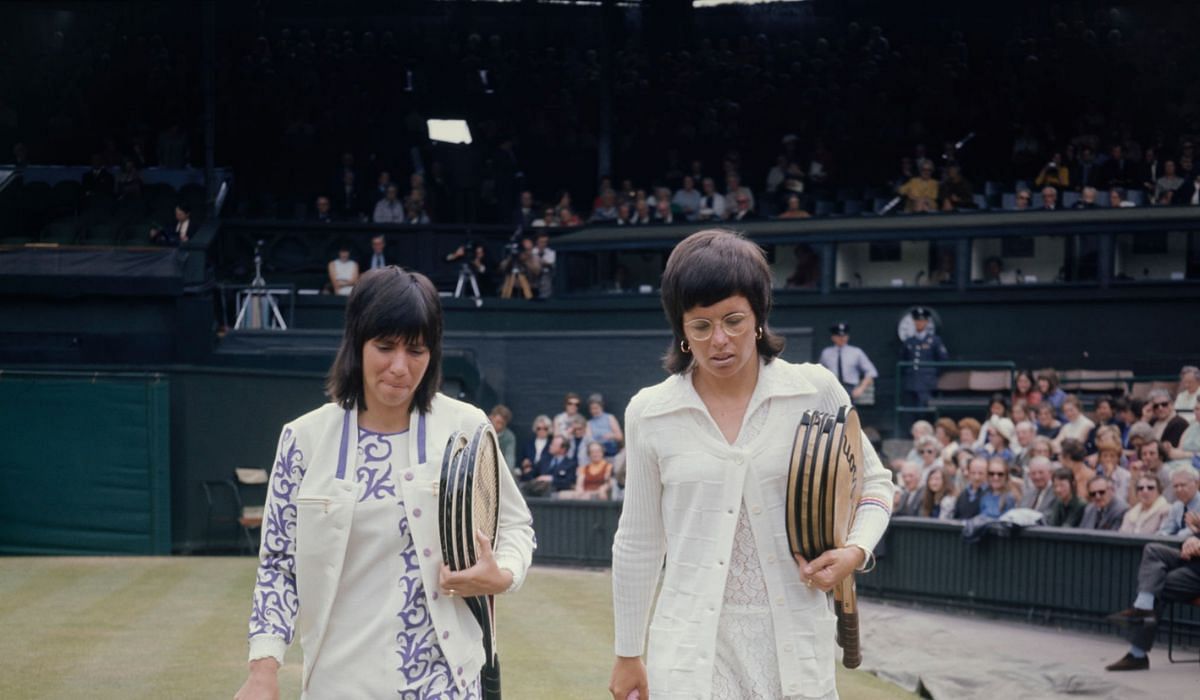 Billie Jean King and Rosie Cassals at the 1972 Wimbledon Championships