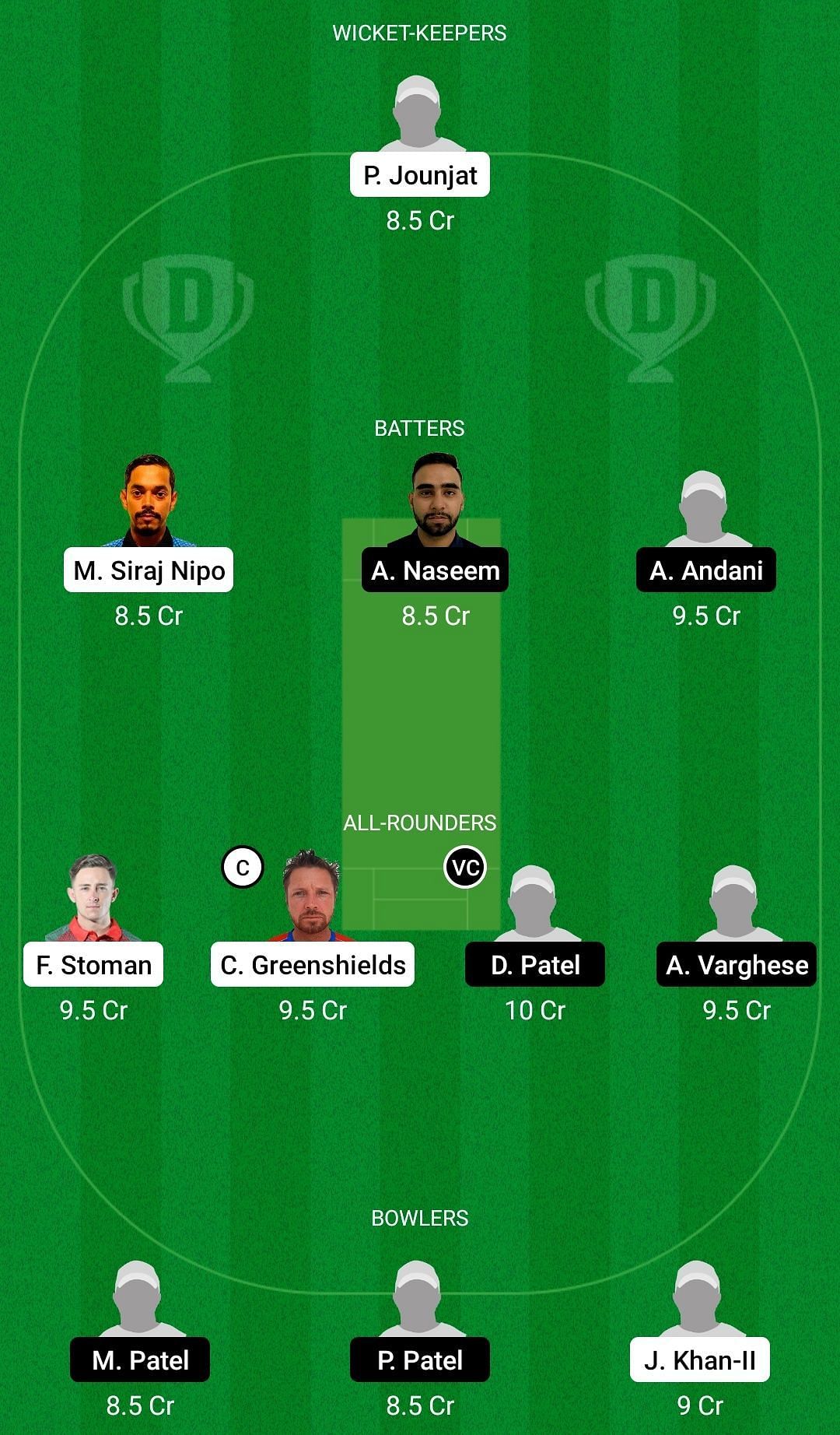 Dream11 Team for Oeiras vs Wild Panthers - ECS T10 Cartaxo 2022.