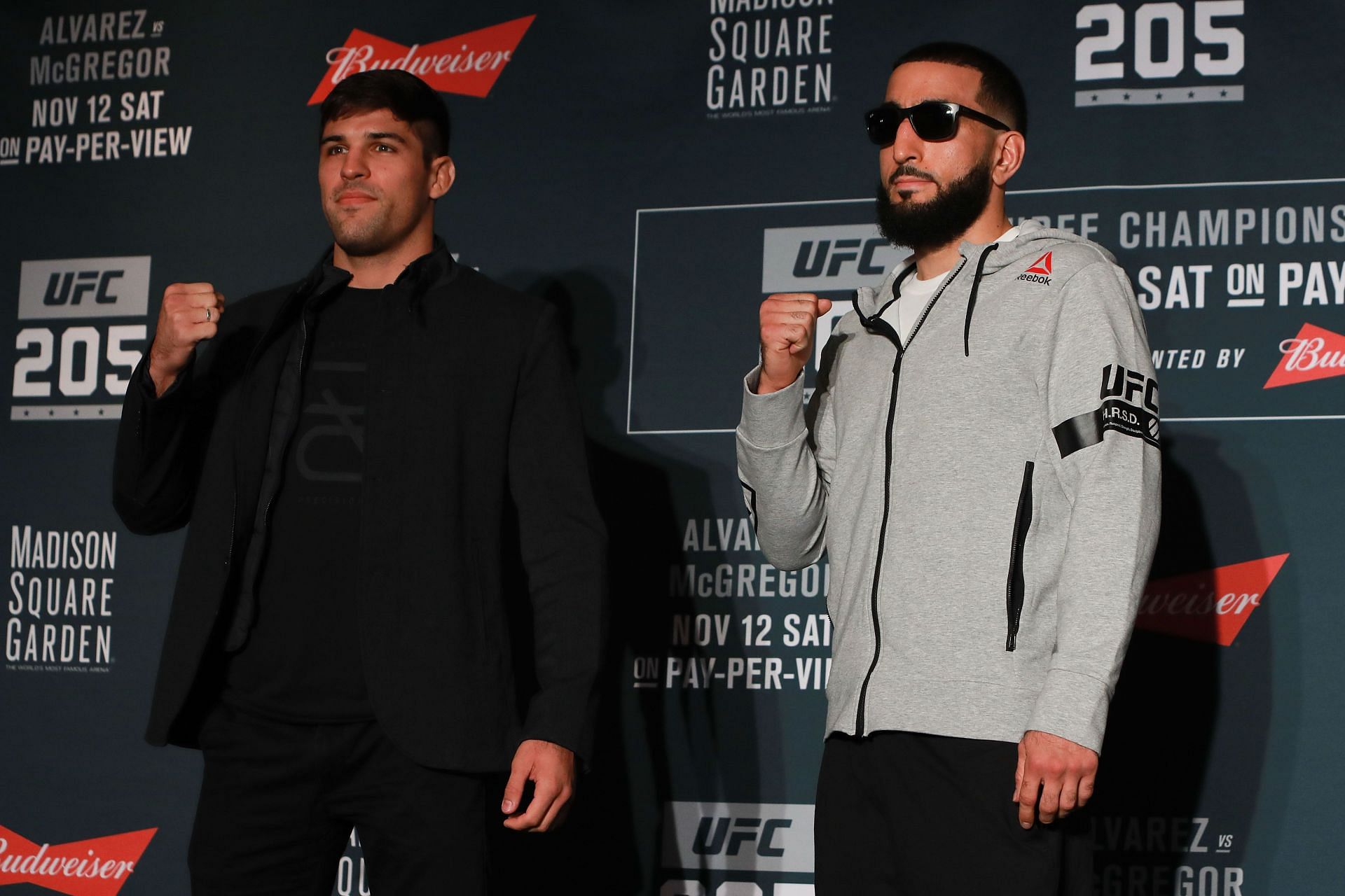 UFC 205 Media Day: Vicente Luque (left) and Belal Muhammad (right) [Image courtesy of Getty]