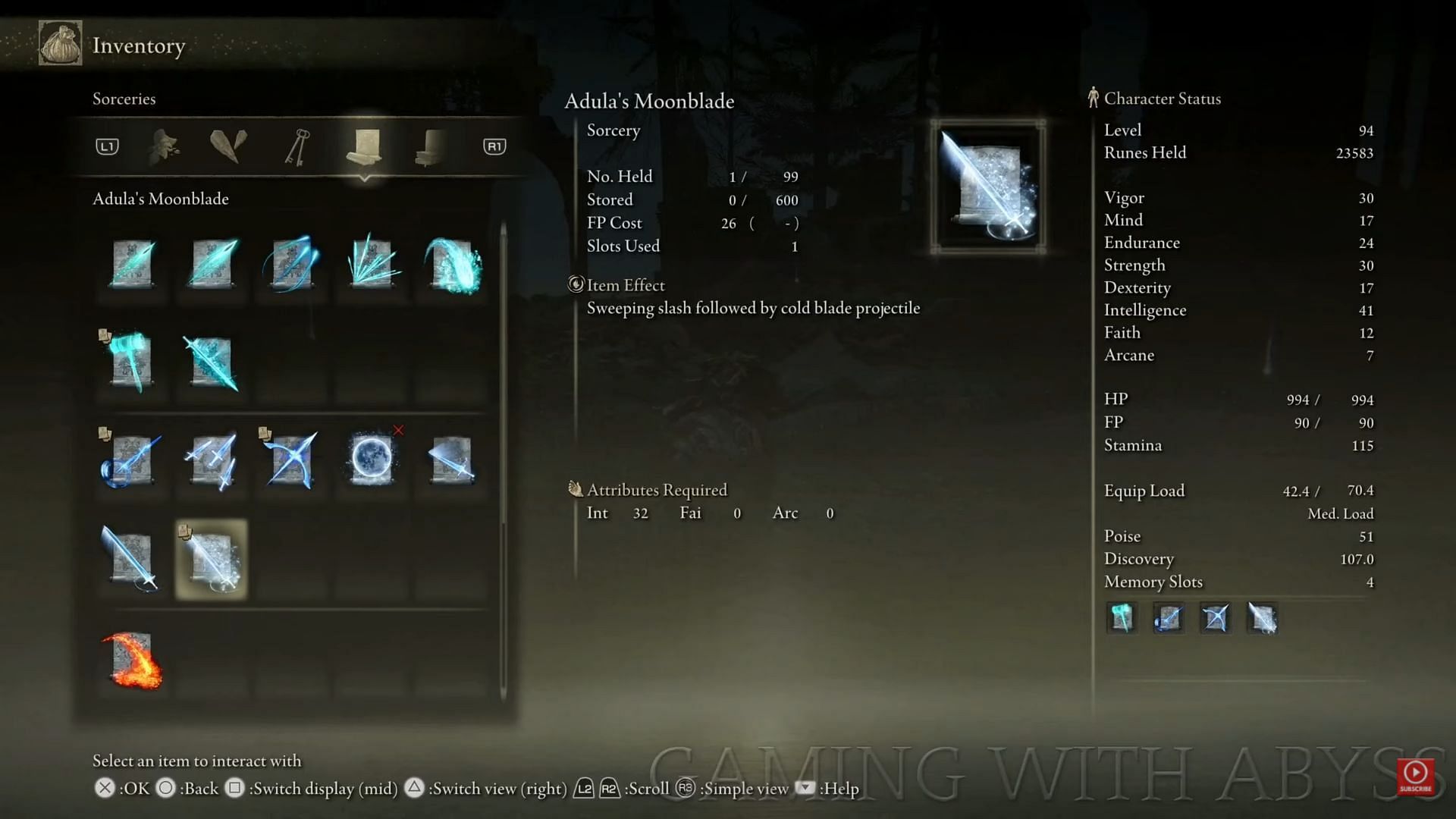 The damage output from Adula&#039;s Moonblade is quite high in Elden Ring (Image via Gaming With Abyss/Youtube)
