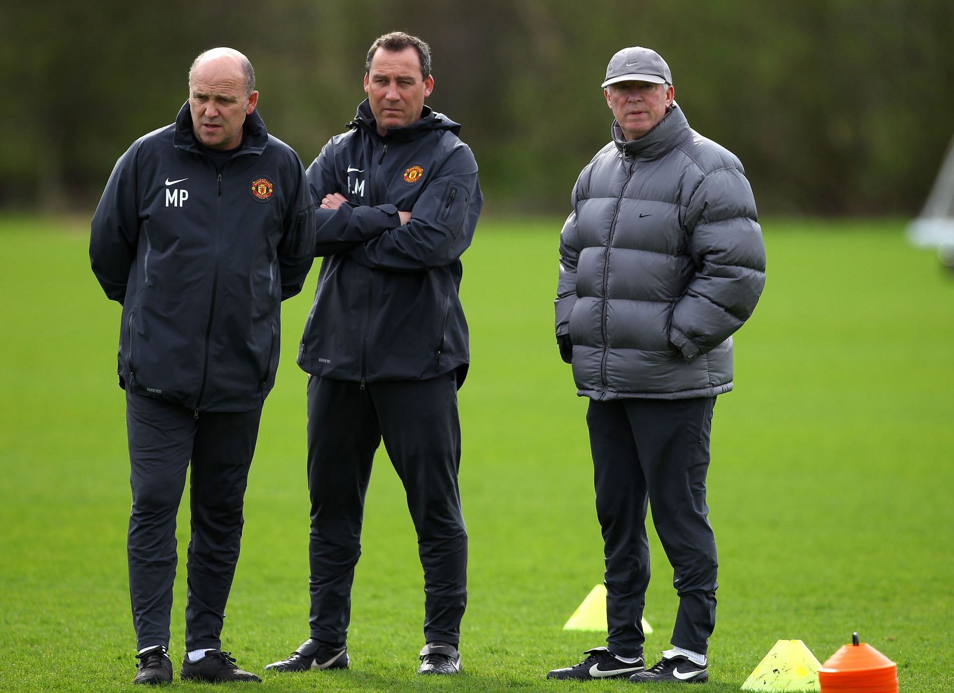Meulensteen (centre) spent five years as Old Trafford first-team coach