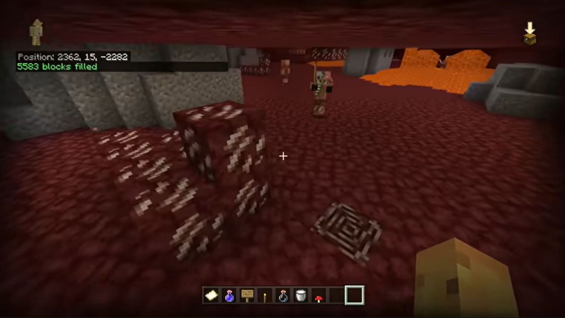 This particular seed utilizes the Bedrock Edition&#039;s own generation engine to create repeating block appearances (Image via ibxtoycat/Youtube)