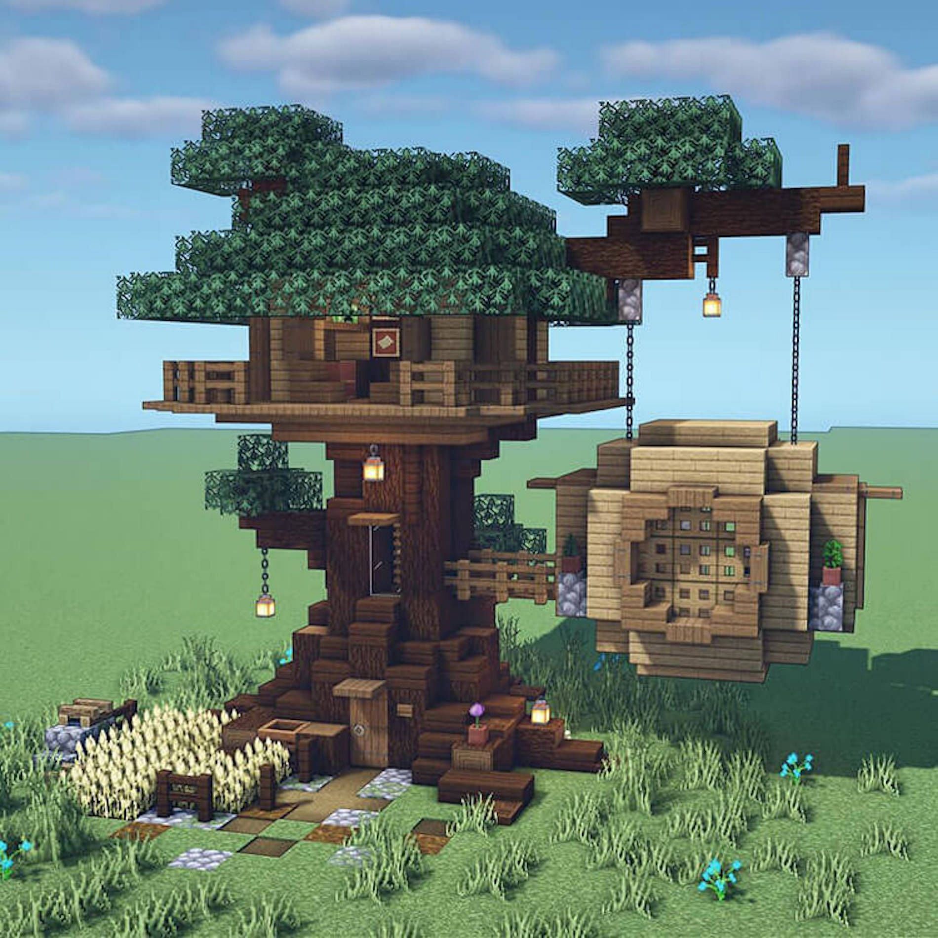 Treehouse build design [Image via Blue Bits on YouTube]