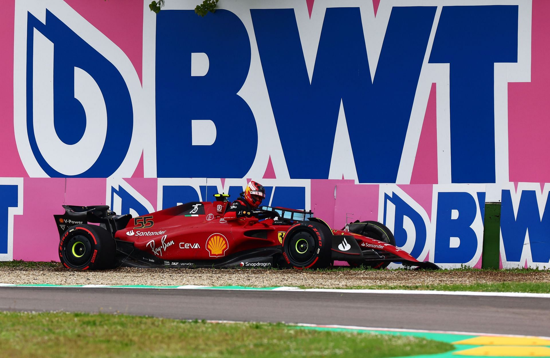 Carlos Sainz ended up in the gravel during the Friday Qualifying session