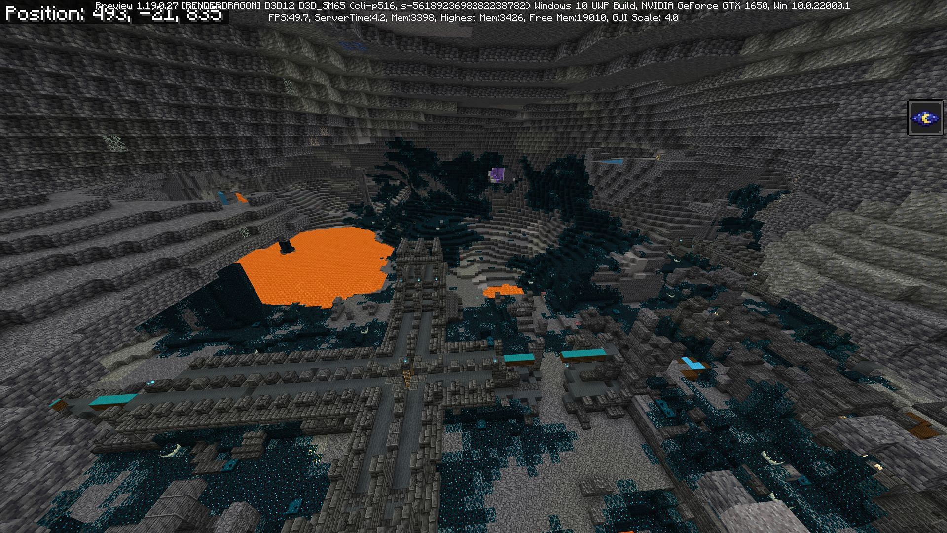 Try to find huge caves to scan the areas at once (Image via Mojang)