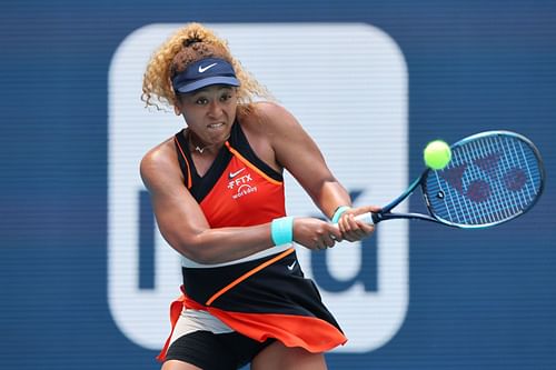 Naomi Osaka in action at the 2022 Miami Open - Day 13