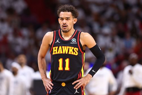 Trae Young of the Atlanta Hawks during Game 1 against the Miami Heat