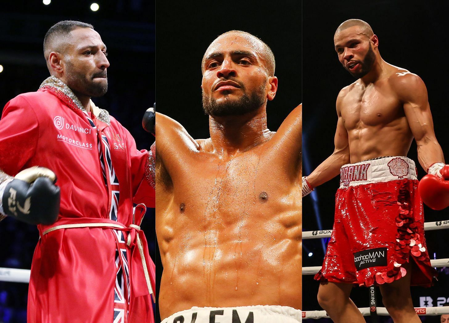 Kell Brook (left), Harlem Eubank (center), Chris Eubank Jr (right)