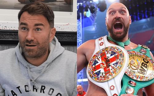 Eddie Hearn (left) and Tyson Fury (right)