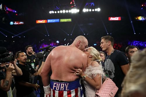 Paris Fury on stage after Tyson Fury v Tom Schwarz