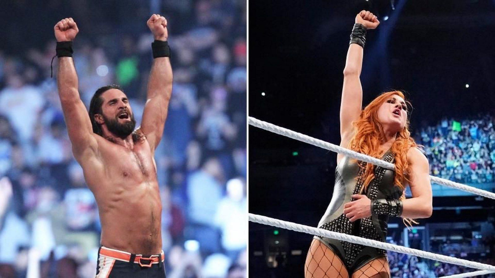 Seth Rollins (L); and Becky Lynch (R)