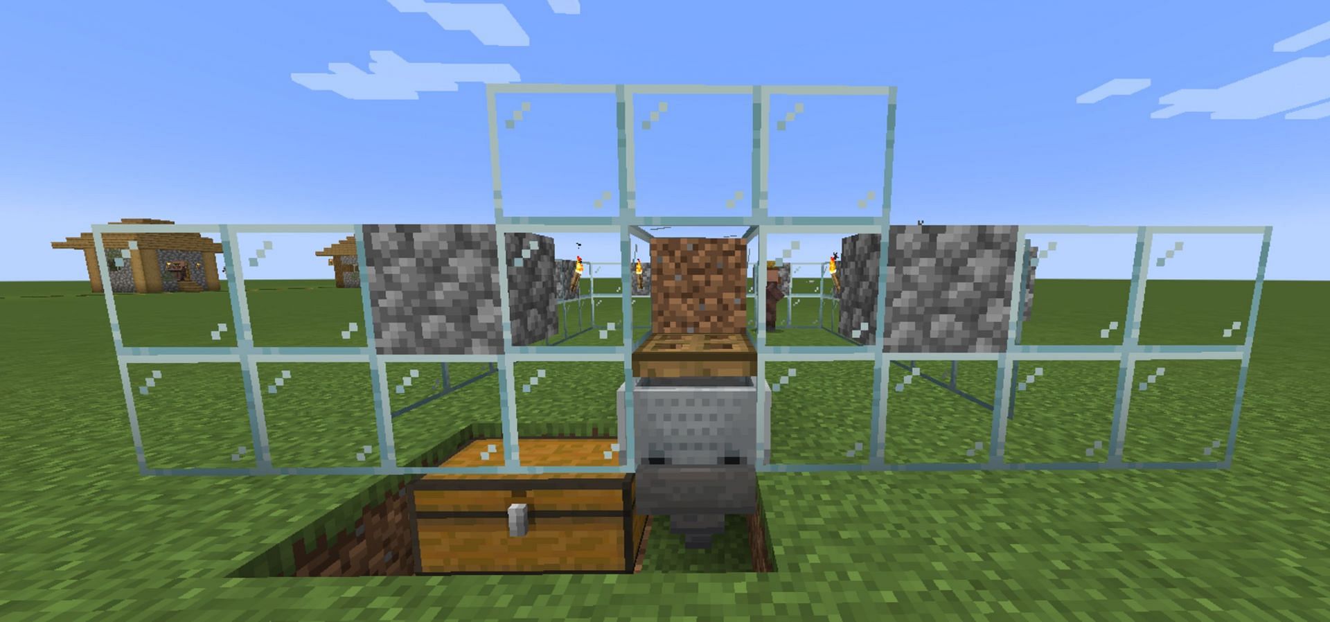 The completed front of the automated farm (Image via Mojang)