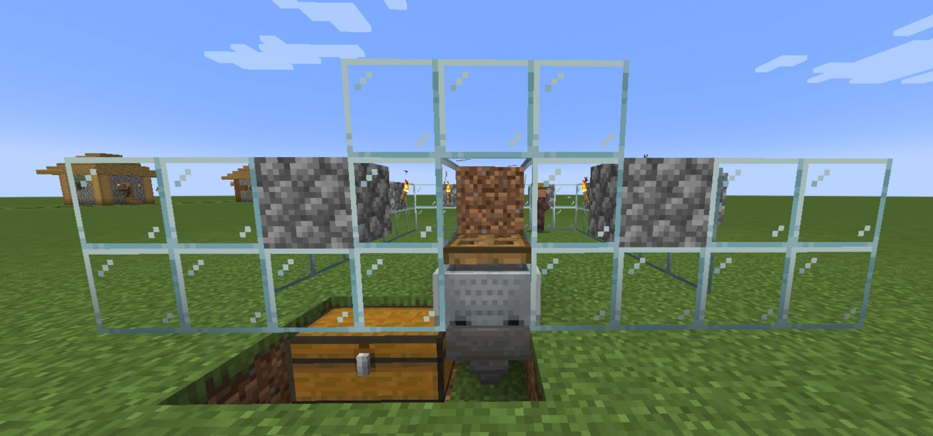 The completed front of the automated farm (Image via Mojang)