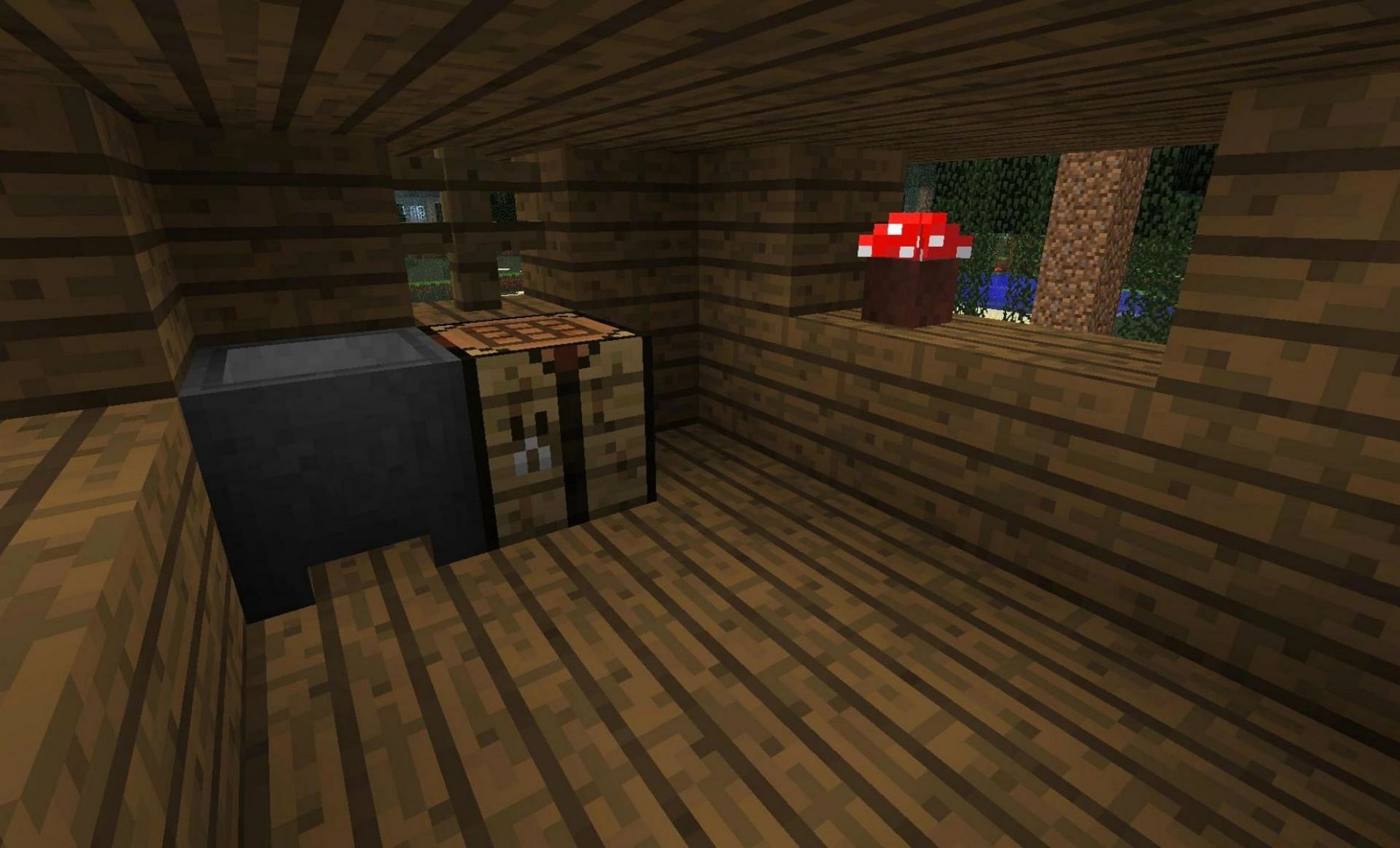 Interior of a swamp hut (Image via Minecraft )
